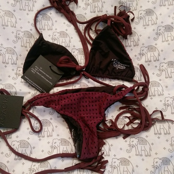 TOP ONLY acacia merlot mesh humuhumu small - Picture 2 of 2